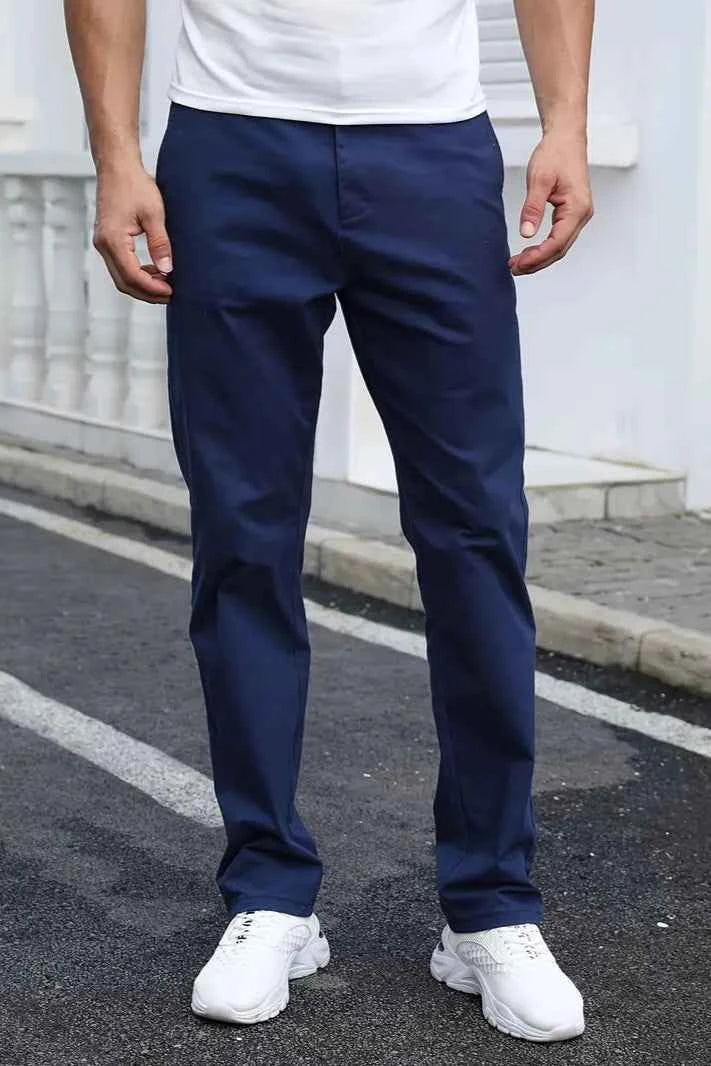 Gambluss R-Navy Regular Fit Cheno Pant