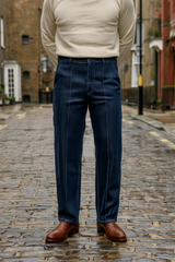 Gambluss Baggy cross pocket Pleated Pant- Dark Navy