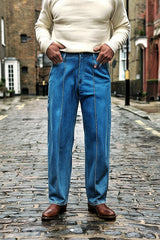 Gambluss Relaxed-Fit Pleated Pant - Navy Blue -CP