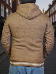 Gambluss Brown Winter Hoodie – Chain Yarn Fleece 350 GSM with Fur Inner