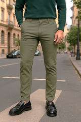 Gambluss olive Twill Cotton Pant