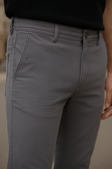 Gambluss Grey Twill Cotton Pant