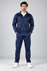 Gambluss Navy Luxe Tracksuit | Imported Tendra Fabric | High-Stretch Warm Tracksuit