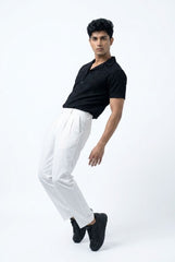 Gambluss Black Textured Cuban Collar Shirt | Premium Men's Stretch Half Sleeve Shirt