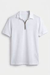 Gambluss Thermal Zipper Polo Shirt -White