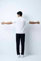 Gambluss White Textured Cuban Collar Shirt | Premium Men's Stretch Half Sleeve Shirt
