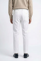 Gambluss White Tuxedo Dress Pants – Premium Formal Fit for Men