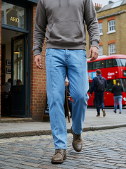 Gambluss Designer Relaxed-Fit Pant- Light Blue