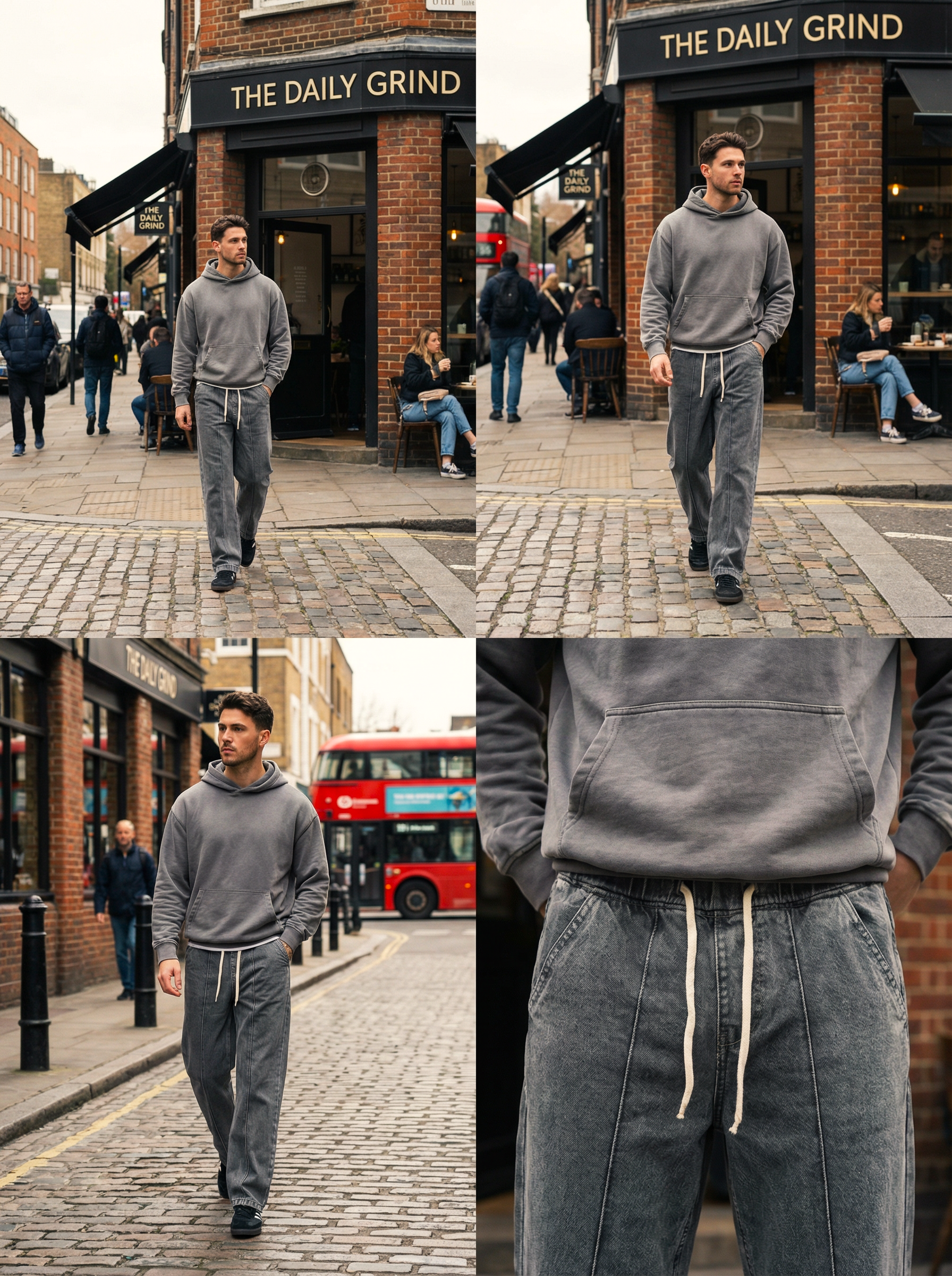 Gambluss Relaxed-Fit Elastic Belt Pleated Trouser-Grey