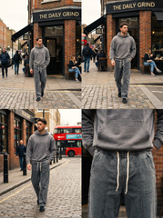 Gambluss Relaxed-Fit Elastic Belt Pleated Trouser-Grey