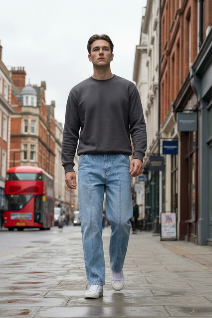 Gambluss Relaxed-Fit Pleated Pant - light blue-CP