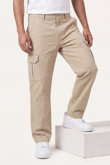 Relaxed Fit Baby Canvas Cotton Cargo Pant – Beige