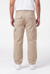 Relaxed Fit Baby Canvas Cotton Cargo Pant – Beige