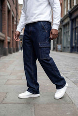 Gambluss Essential Relaxed-Fit Denim Cargo- Dark Navy