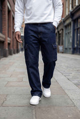 Gambluss Essential Relaxed-Fit Denim Cargo- Dark Navy