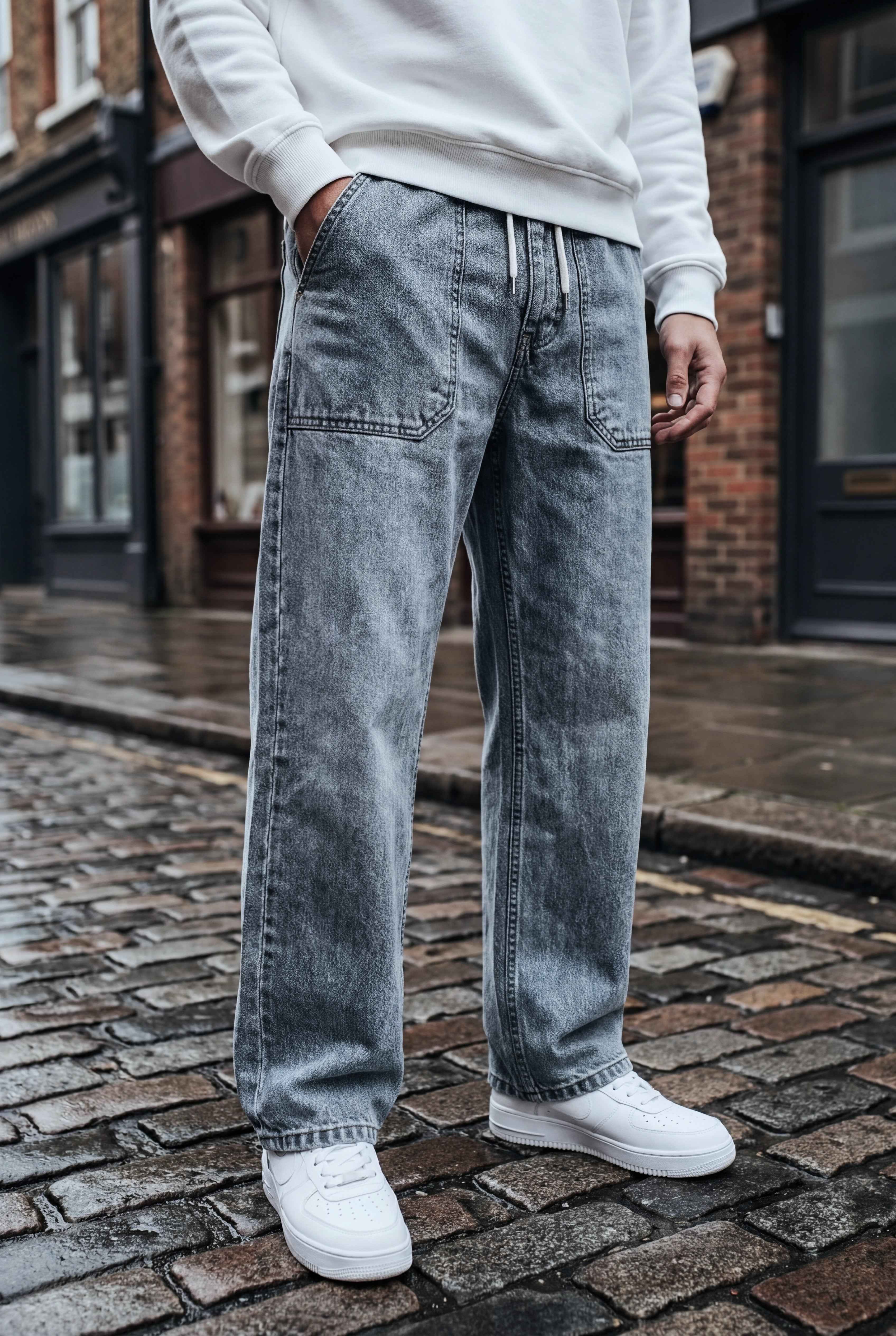 Gambluss Relaxed-Fit Cut-Pocket Pant - Gray