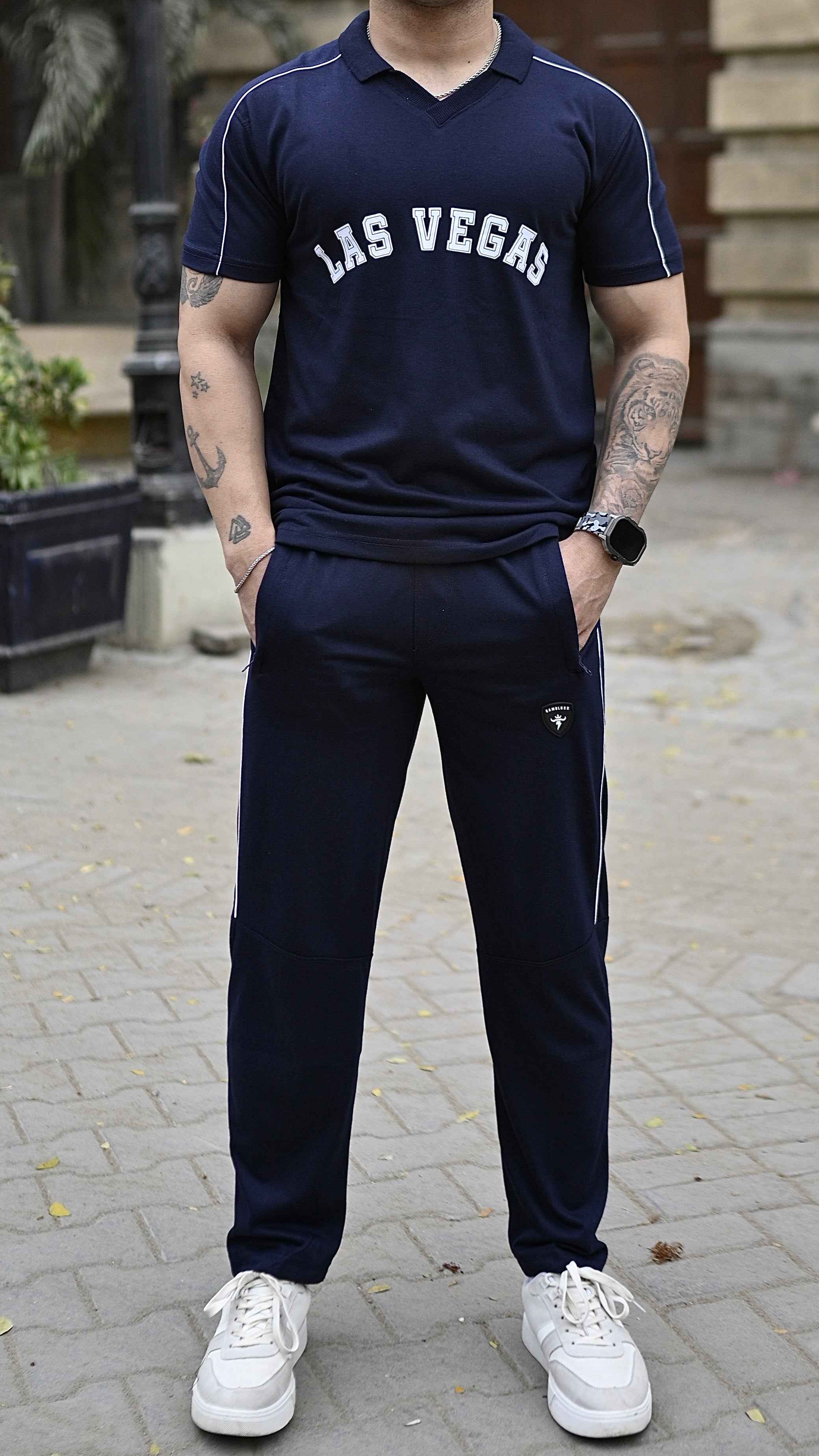 Gambluss Las-Vegas Cotton Twinset- Navy - Gambluss Wardrobe