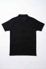 Men’s Black Textured Turkish Polo Shirt – Johnny Collar | Stretchable Breathable Premium Fabric