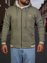 Gambluss Olive Winter Hoodie – Chain Yarn Fleece 350 GSM with Fur Inner