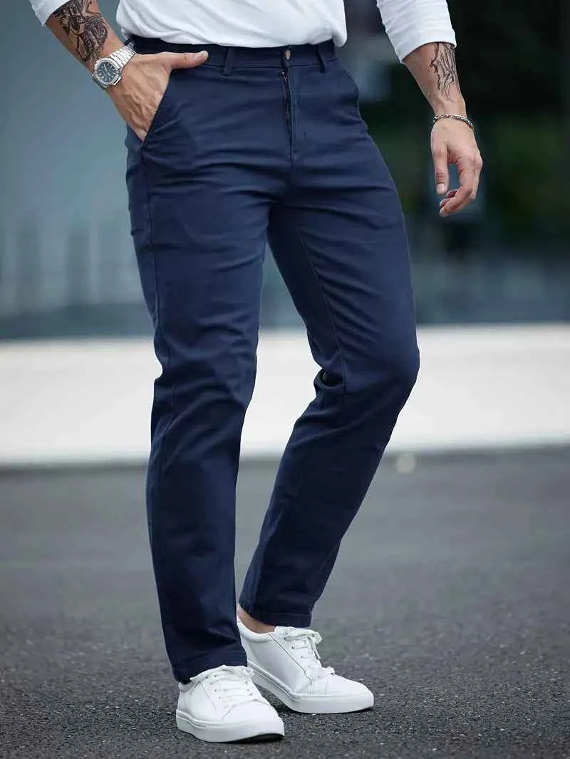 Gambluss Navy Twill Cotton Pant