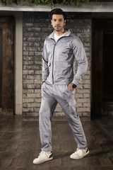 Gambluss Silver Luxe Tracksuit | Imported Tendra Fabric | High-Stretch Warm Tracksuit