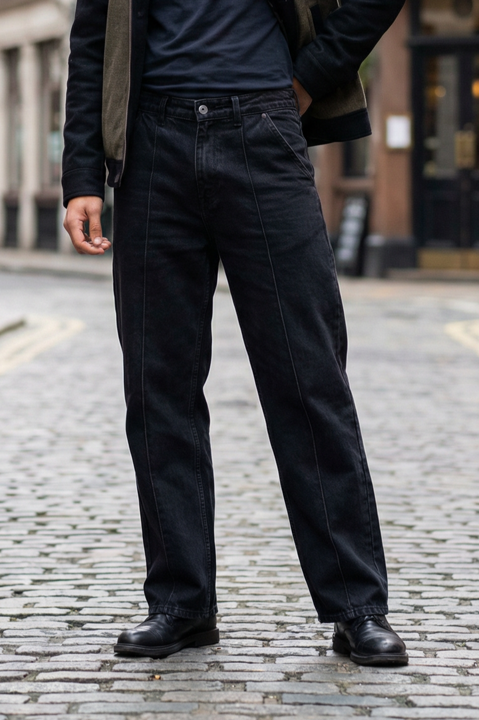 Gambluss Relaxed-Fit Pleated Pant - Black