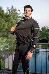 Black Velocity Tracksuit | Imported Scuba Fabric 4-Way Stretch – Gambluss