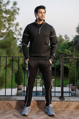 Black Velocity Tracksuit | Imported Scuba Fabric 4-Way Stretch – Gambluss
