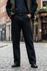 Gambluss Relaxed-Fit Pleated Pant - Black