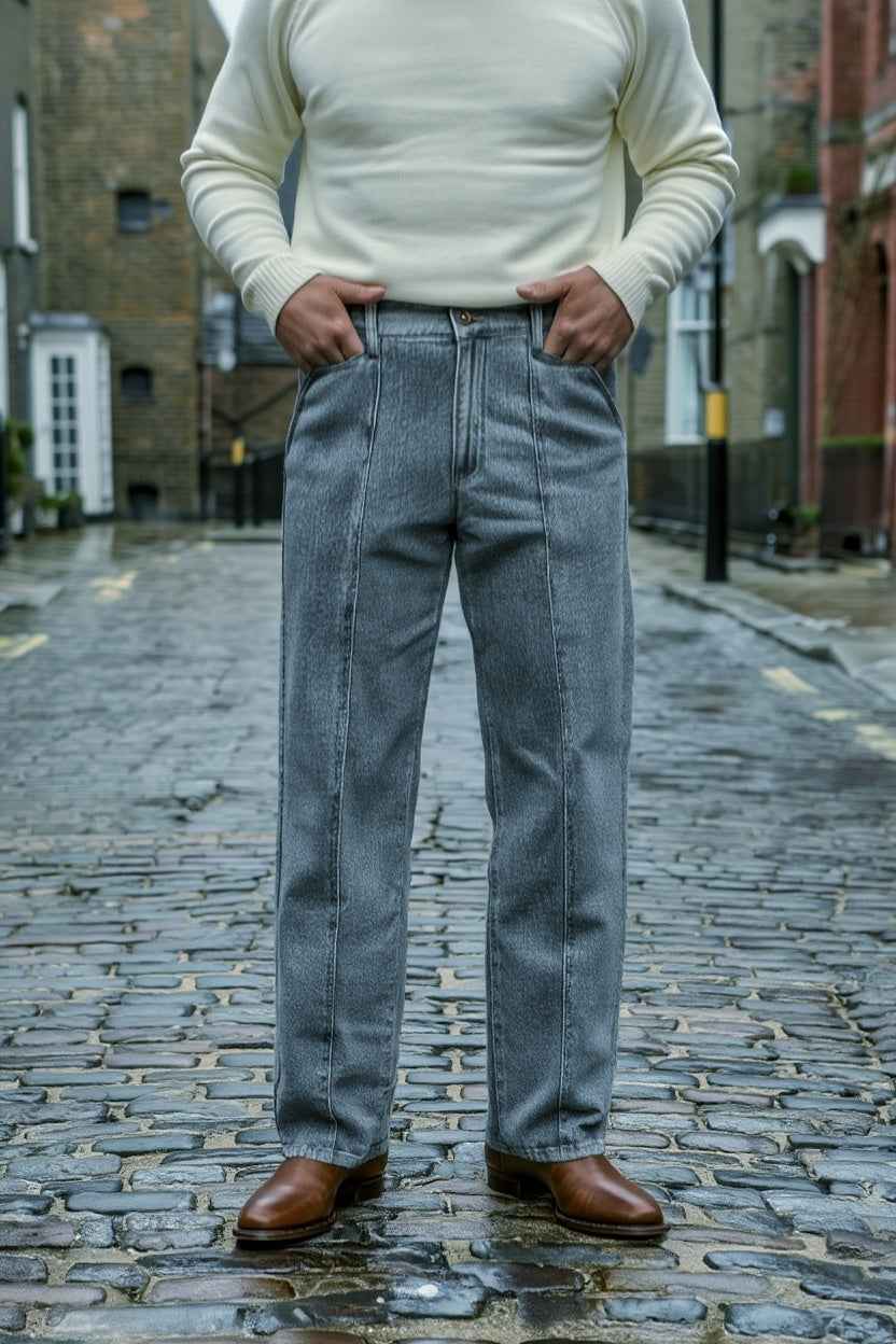 Gambluss Relaxed-Fit Pleated Pant - Gray-CP