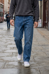 Gambluss Relaxed-Fit Pleated Pant - Navy Blue -CP