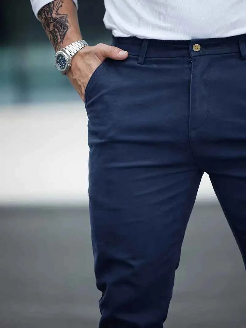 Gambluss Navy Twill Cotton Pant