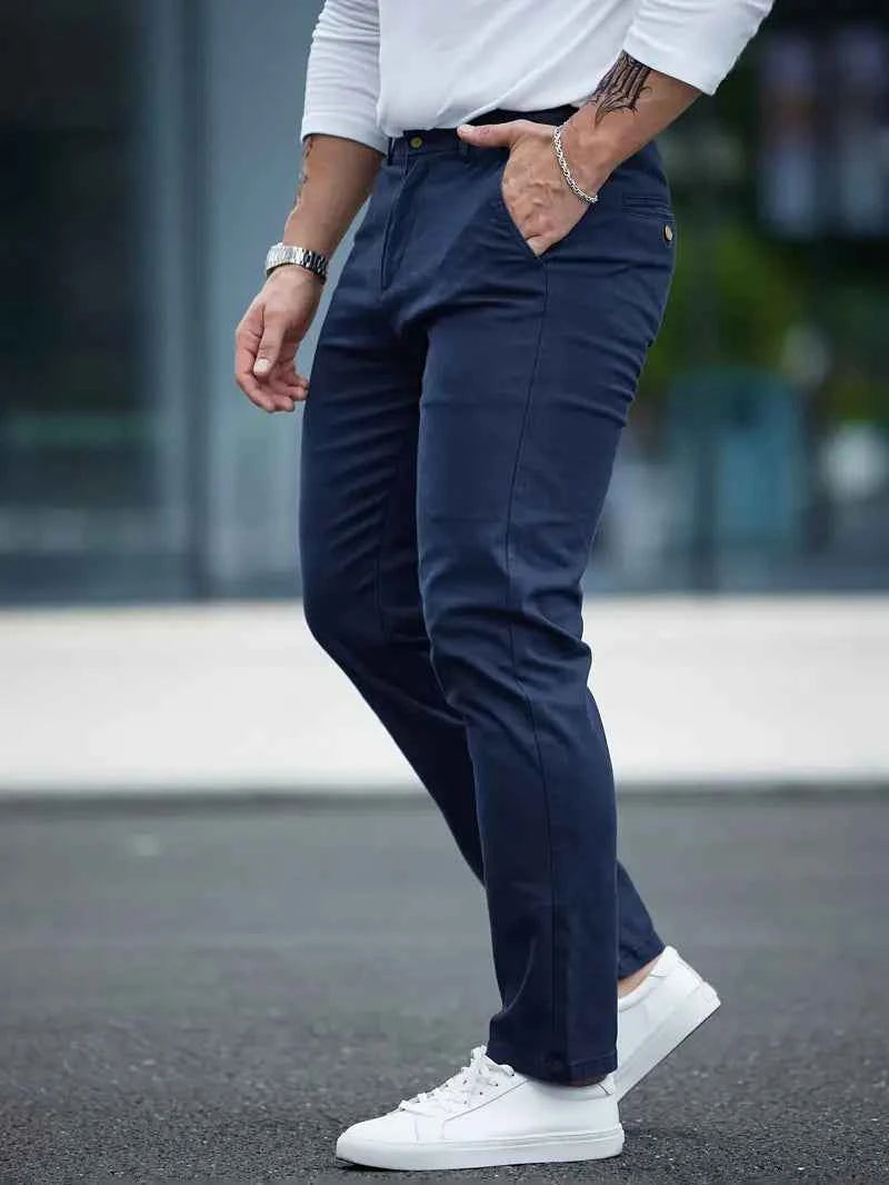 Gambluss Navy Twill Cotton Pant