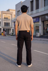 Gambluss Straight-Fit Jet Black Twill Pant for Ultimate Comfort and Style
