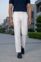 Gambluss White Tuxedo Dress Pants – Premium Formal Fit for Men