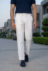 Gambluss White Tuxedo Dress Pants – Premium Formal Fit for Men