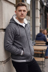 Gambluss Granite Winter Hoodie – Chain Yarn Fleece 350 GSM with Fur Inner