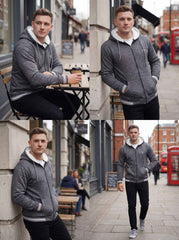 Gambluss Granite Winter Hoodie – Chain Yarn Fleece 350 GSM with Fur Inner