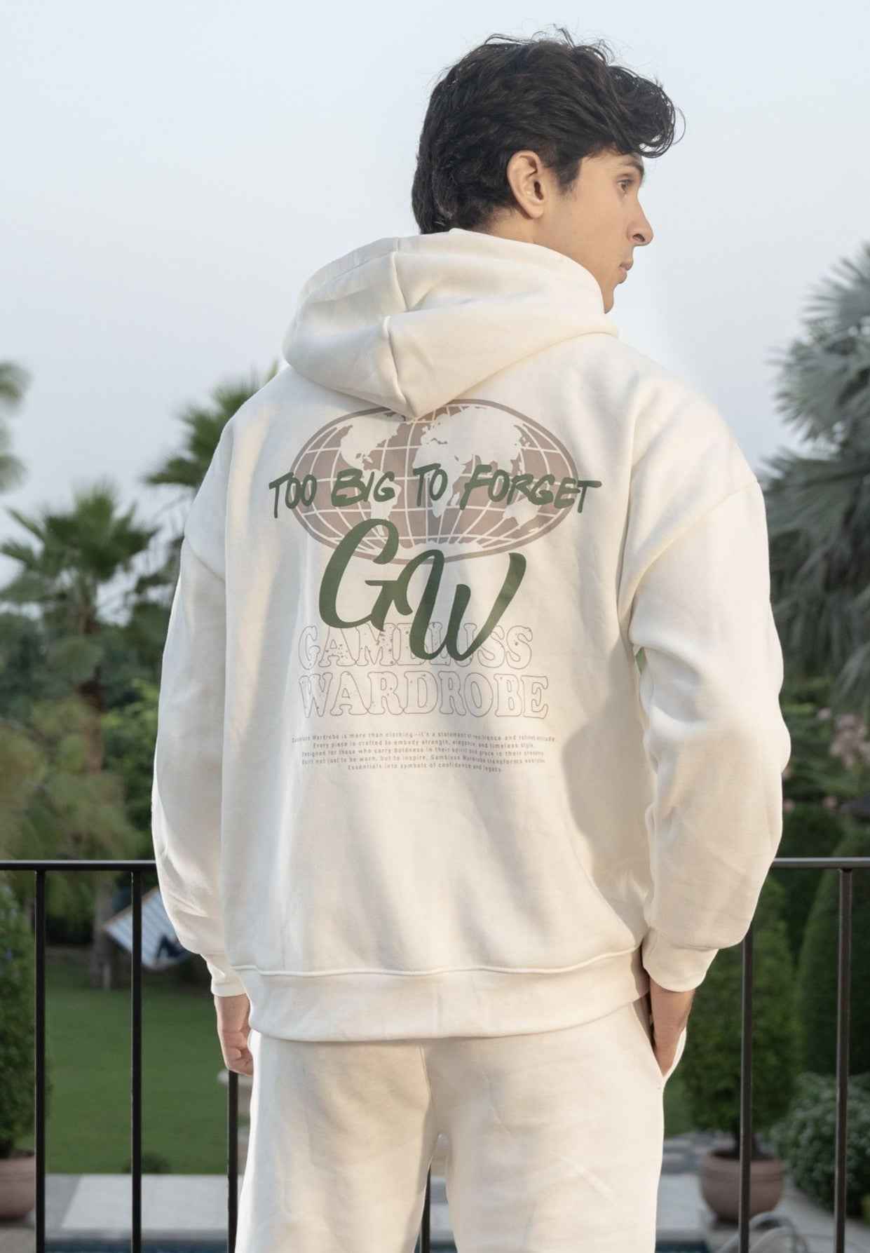 Graphic Ivory Oversized Hoodie- Off white