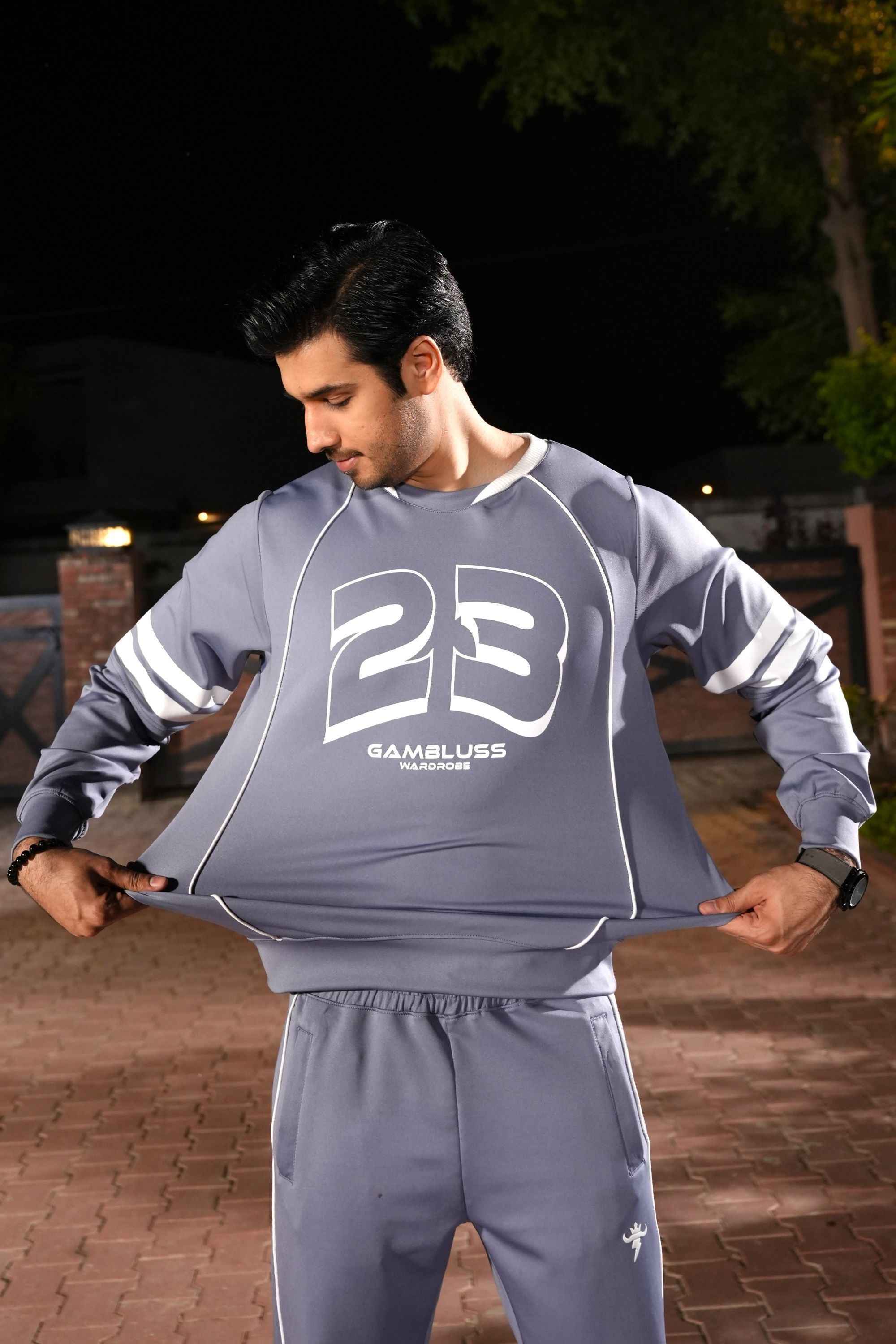 Gam Space Blue Momentum Tracksuit | Imported Scuba 4-Way Stretch