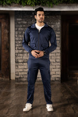 Gambluss Navy Luxe Tracksuit | Imported Tendra Fabric | High-Stretch Warm Tracksuit