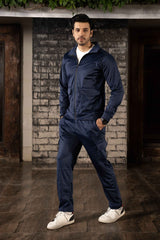 Gam Navy Luxe Tracksuit | Imported Tendra Fabric | High-Stretch Warm Tracksuit