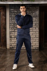 Gambluss Navy Luxe Tracksuit | Imported Tendra Fabric | High-Stretch Warm Tracksuit