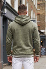 Gambluss Olive Winter Hoodie – Chain Yarn Fleece 350 GSM with Fur Inner