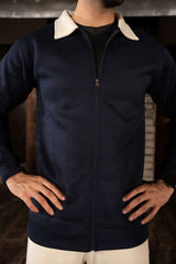 Royal Mist Winter Tracksuit | Navy Blue & Off-White Cotton Fleece Luxury Wear by Gambluss