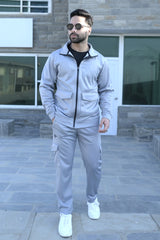 Gambluss Silver Luxe Tracksuit | Imported Tendra Fabric | High-Stretch Warm Tracksuit