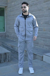 Gam Silver Luxe Tracksuit | Imported Tendra Fabric | High-Stretch Warm Tracksuit