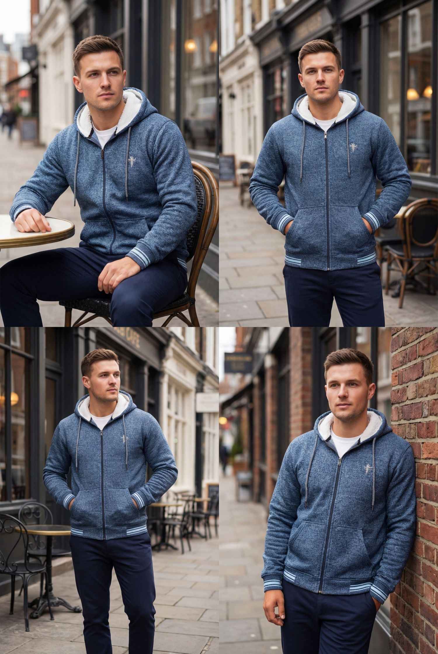 Gambluss Zinc Winter Hoodie – Chain Yarn Fleece 350 GSM with Fur Inner