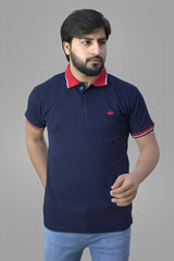 Gambluss plain Pique Polo-Navy