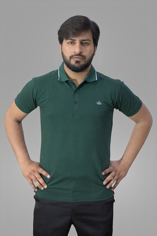 Gambluss plain Pique Polo- Green